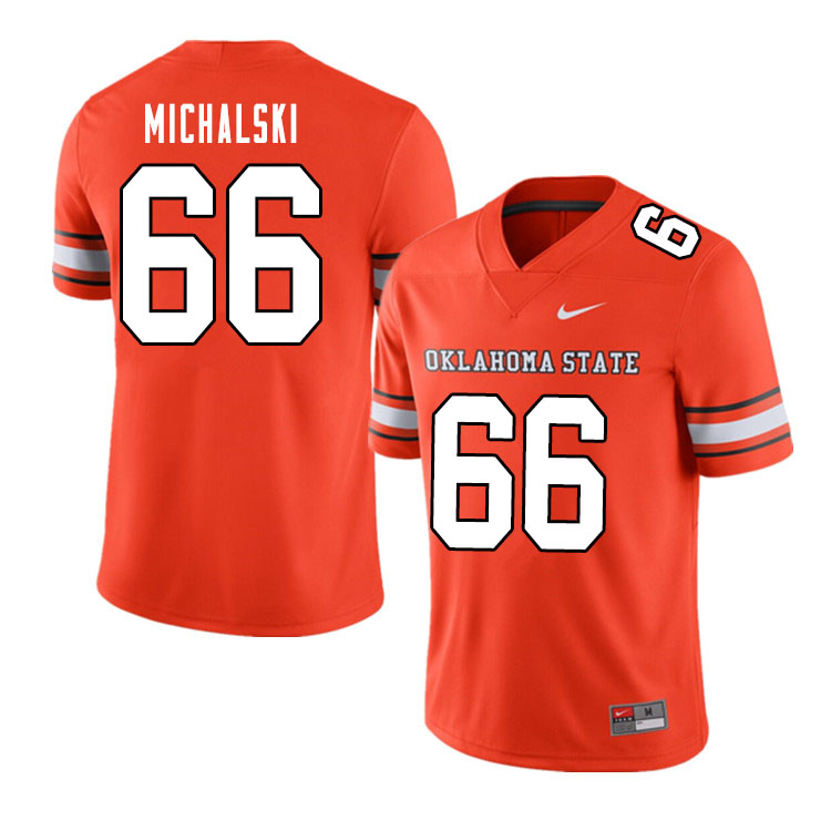 Men #66 Joe Michalski Oklahoma State Cowboys College Football Jerseys Sale-Alternate Orange - Click Image to Close